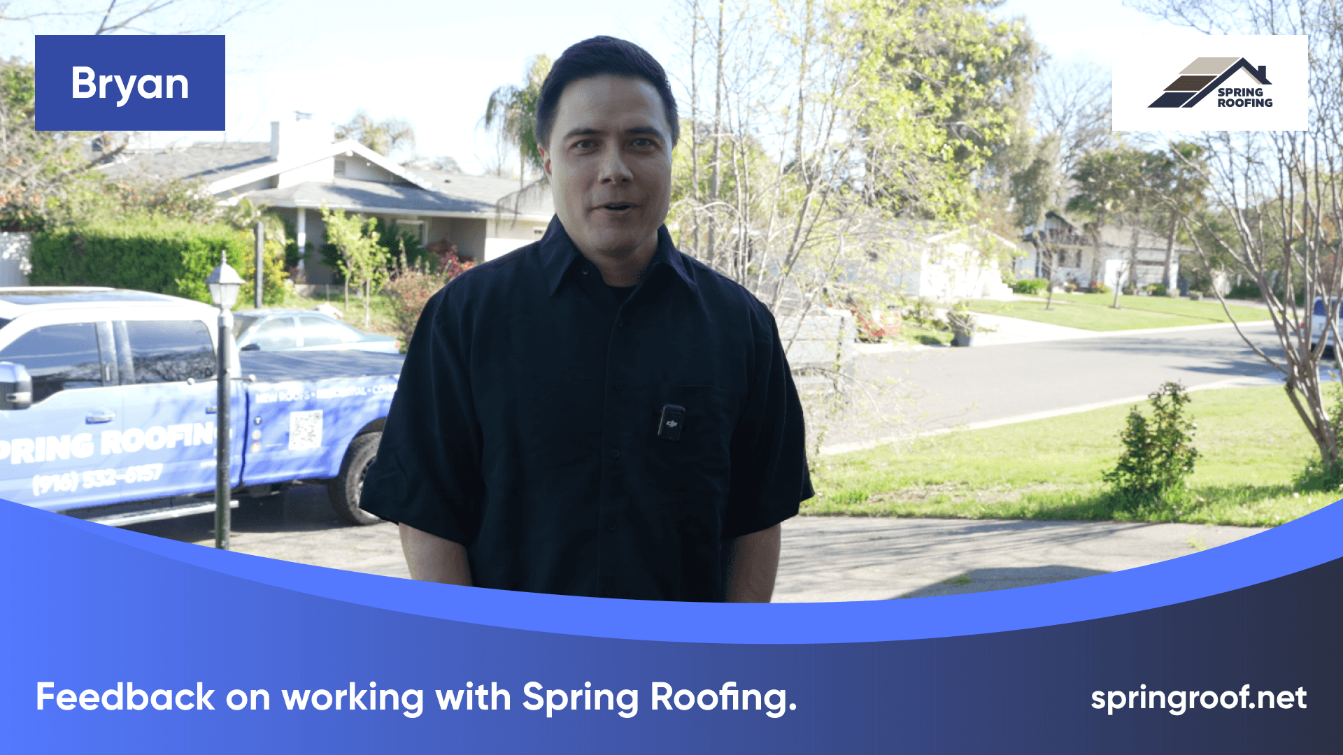 Spring Roofing customer video review thumbnail