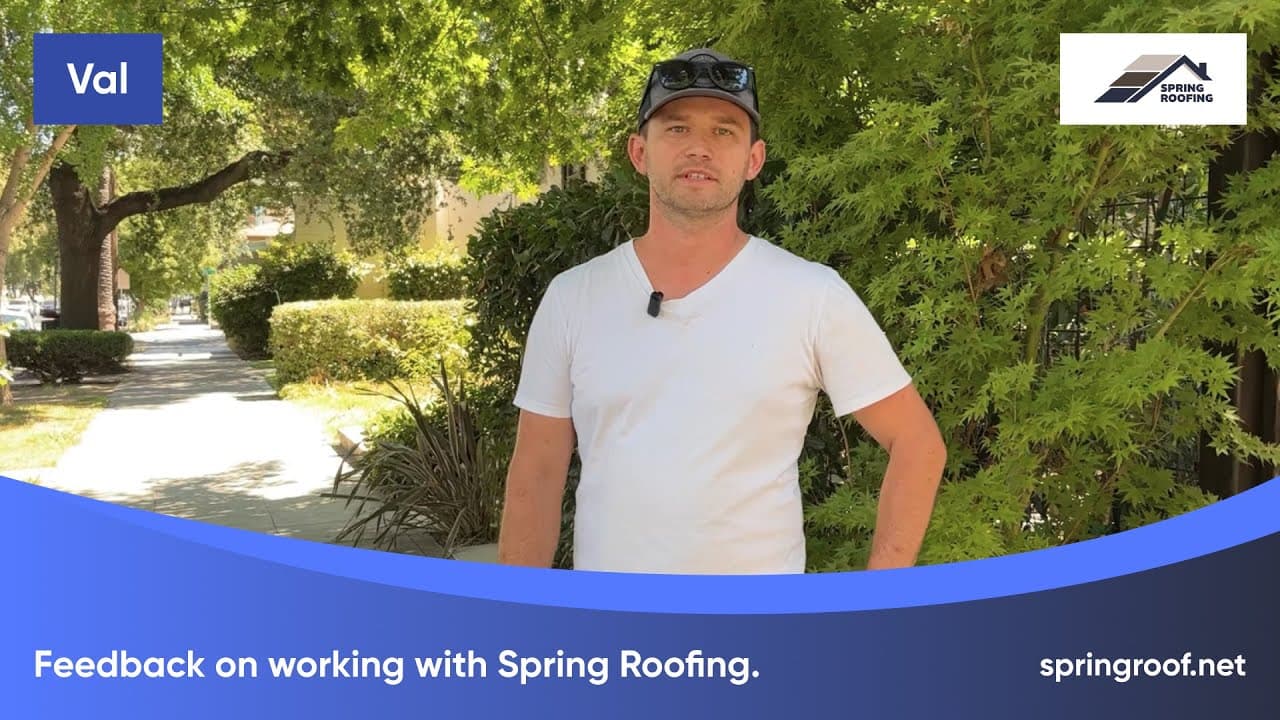 Spring Roofing customer video review thumbnail