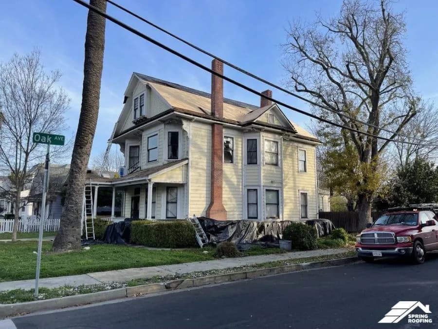 Roof Installation — Steep Roof on a Historic Building